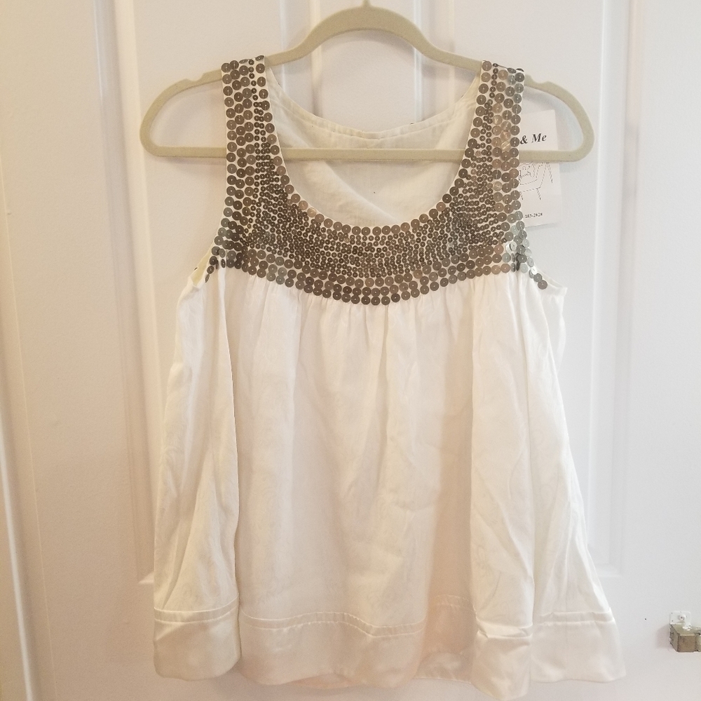 White Flowy Tank